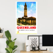 Queensland Sunshine State Brisbane Poster (Thuiskantoor)
