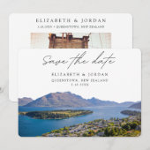 Queenstown Bruiloft Nieuw-Zeeland Save the Date Kaart (Voorkant / Achterkant)
