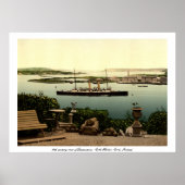 Queenstown - Cobh Harbor Cork &  stoomschip Poster (Voorkant)