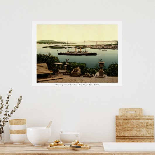 Queenstown - Cobh Harbor Cork & stoomschip Poster (Keuken)