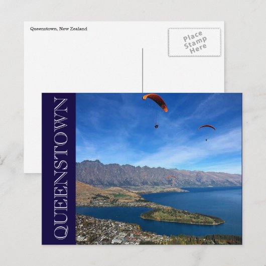 queenstown gliding briefkaart (Voorkant / Achterkant)