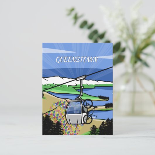 Queenstown kabelbaan briefkaart (Staand voorkant)