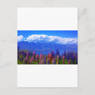 Queenstown New Zealand lupine over het Wakatipu-me Briefkaart