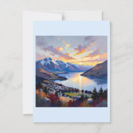 Queenstown - Nieuw-Zeeland - Lake Wakatipu Sunset Briefkaart