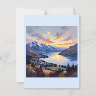 Queenstown - Nieuw-Zeeland - Lake Wakatipu Sunset Briefkaart