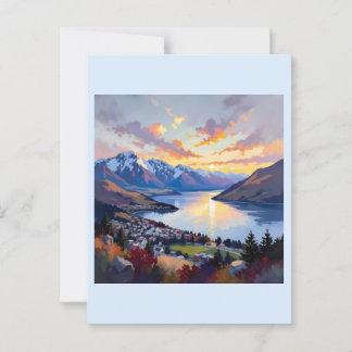 Queenstown - Nieuw-Zeeland - Lake Wakatipu Sunset Briefkaart