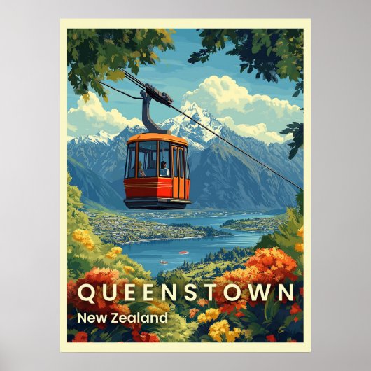 Queenstown, Nieuw-Zeeland Prachtige berg Uitzichte Poster (Voorkant)