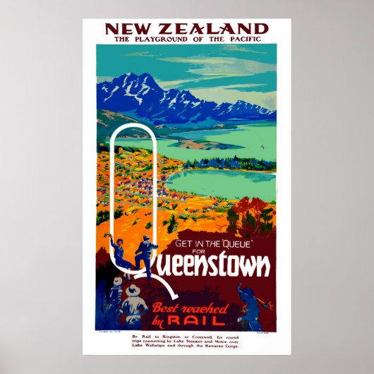  Queenstown Nieuw-Zeeland reizen Poster (Voorkant)