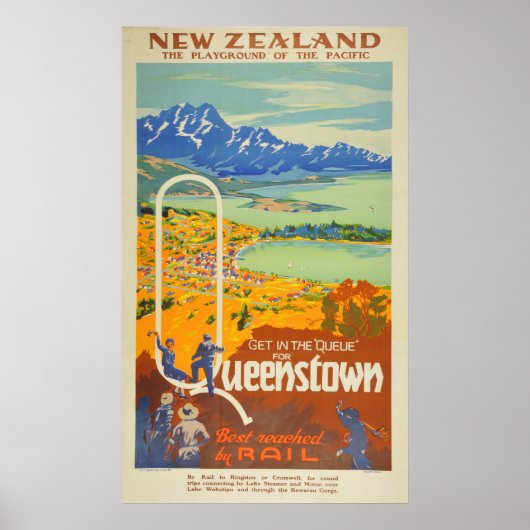  Queenstown Nieuw-Zeeland reizen Poster (Voorkant)