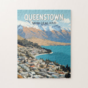 Queenstown Nieuw-Zeeland Travel Art Vintage Legpuzzel