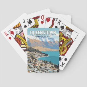 Queenstown Nieuw-Zeeland Travel Art Vintage Pokerkaarten