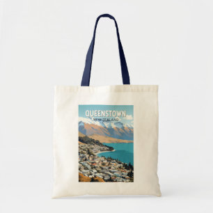 Queenstown Nieuw-Zeeland Travel Art Vintage Tote Bag