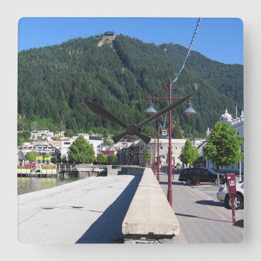 Queenstown, Otago, Nieuw-Zeeland Vierkante Klok (Voorkant)
