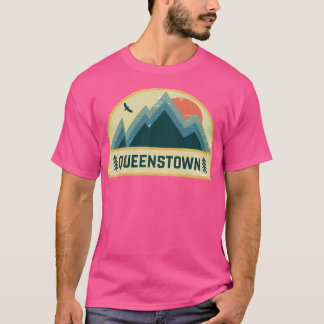 Queenstown Retro Mountain Badge T-shirt