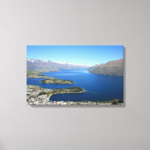 Queenstown van Bob's Peak, Nieuw-Zeeland - Canvas Afdruk