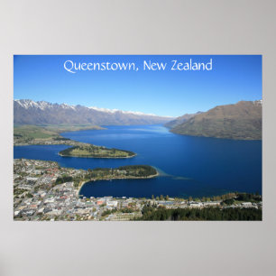 Queenstown van Bob's Peak, Nieuw-Zeeland - Poster