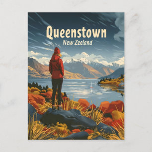Queenstowns Nieuw-Zeeland Reisadvertentie Briefkaart