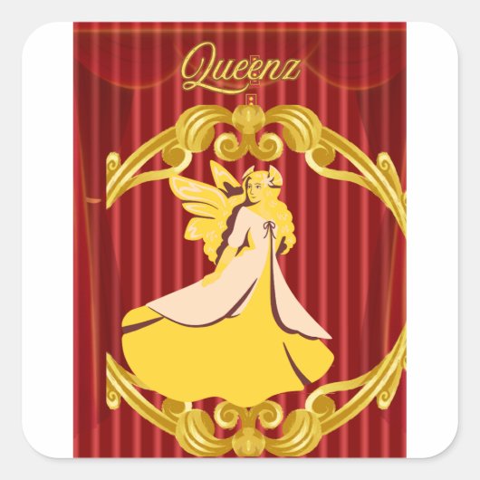 Queenz Vierkante Sticker (Voorkant)
