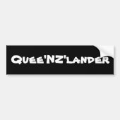 Quee'NZ'lander - zwart wit Bumpersticker (Voorkant)