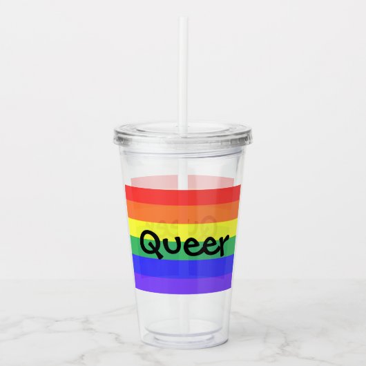 Queer Acryl Drinkbeker (Voorkant)