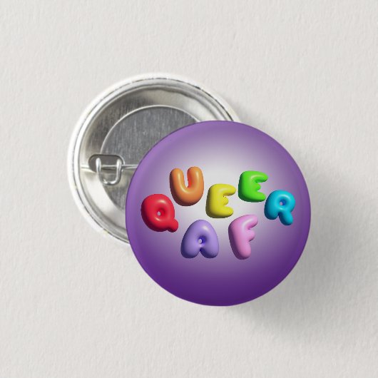Queer AF 3D Regenboog Knop Ronde Button 3,2 Cm (Voorkant /achterkant)