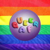 Queer AF 3D Regenboog Knop Ronde Button 3,2 Cm