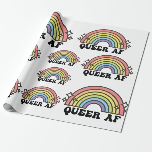 Queer AF Gay Pride Lesbian Trans Bisexual LGBTQ Cadeaupapier (Uitgerold)