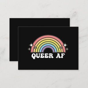Queer AF Gay Pride Lesbian Trans Bisexual LGBTQ Notitiekaartje