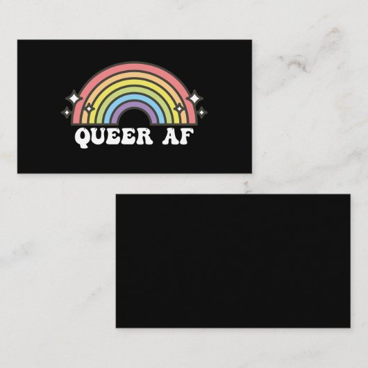Queer AF Gay Pride Lesbian Trans Bisexual LGBTQ Visitekaartje (Voorkant / Achterkant)