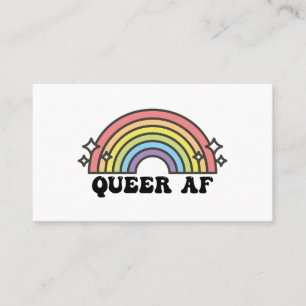 Queer AF Gay Pride Lesbian Trans Bisexual LGBTQ Visitekaartje