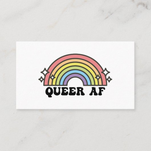 Queer AF Gay Pride Lesbian Trans Bisexual LGBTQ Visitekaartje (Voorkant)