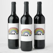 Queer AF Gay Pride Lesbian Trans Bisexual LGBTQ Wijn Etiket (Flessen)