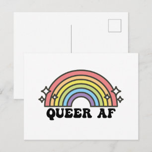 Queer AF Gay Pride Lesbisch Trans Biseksueel LGBTQ Briefkaart