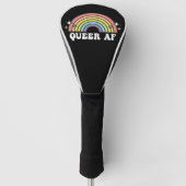 Queer AF Rainbow Gay Lesbian Trans-Bisexual LGBTQ Golfheadcover (Voorkant)