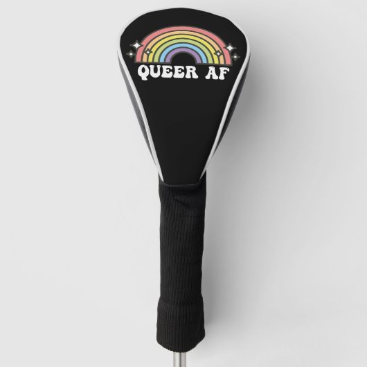 Queer AF Rainbow Gay Lesbian Trans-Bisexual LGBTQ Golfheadcover (Voorkant)