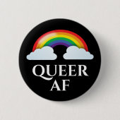 "Queer AF"-regenboog en wolken Ronde Button 5,7 Cm (Voorkant)