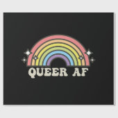 Queer AF Regenboog Gay Lesbisch Trans Biseksueel L Cadeaupapier (Vlak)