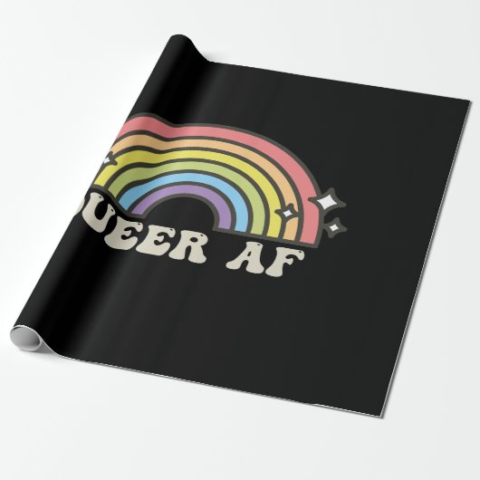 Queer AF Regenboog Gay Lesbisch Trans Biseksueel L Cadeaupapier (Uitgerold)