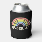 Queer AF Regenboog Homoseksueel Lesbisch Trans Bis Blikjeskoeler (Blikje Voorkant)