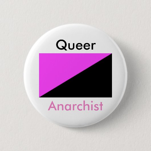 Queer Anarchist badge / Ronde Button 5,7 Cm (Voorkant)