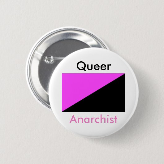 Queer Anarchist badge / Ronde Button 5,7 Cm (Voorkant /achterkant)