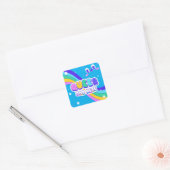 Queer and Here - Pride LGBT Vierkante Sticker (Envelop)