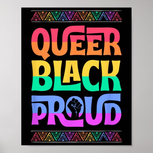 Queer Black Proud Juneteenth Gay Pride BLM Fist PR Poster (Voorkant)