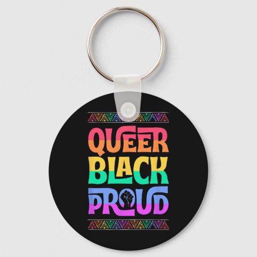 Queer Black Proud Juneteenth Gay Pride BLM Fist PR Sleutelhanger (Voorkant)