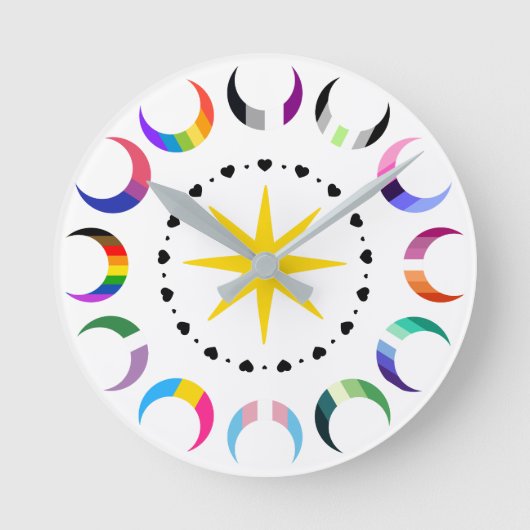 Queer Crescent Pride Maanden Ronde Klok (Voorkant)