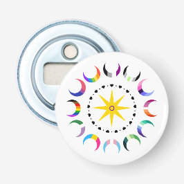 Queer Crescent Pride Manen Button Flesopener