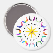 Queer Crescent Pride Manen Magneet (Voorkant / Achterkant)
