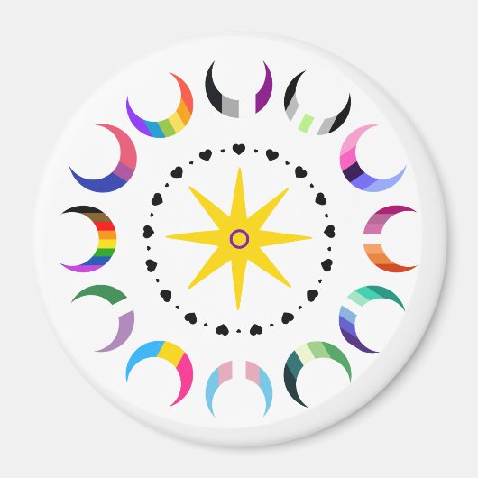 Queer Crescent Pride Manen Magneet (Voorkant)