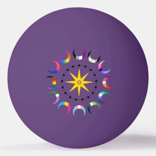 Queer Crescent Pride Manen Pingpongbal (Achterkant)