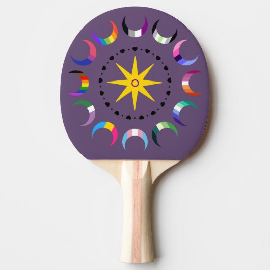 Queer Crescent Pride Manen Tafeltennisbatje (Voorkant)